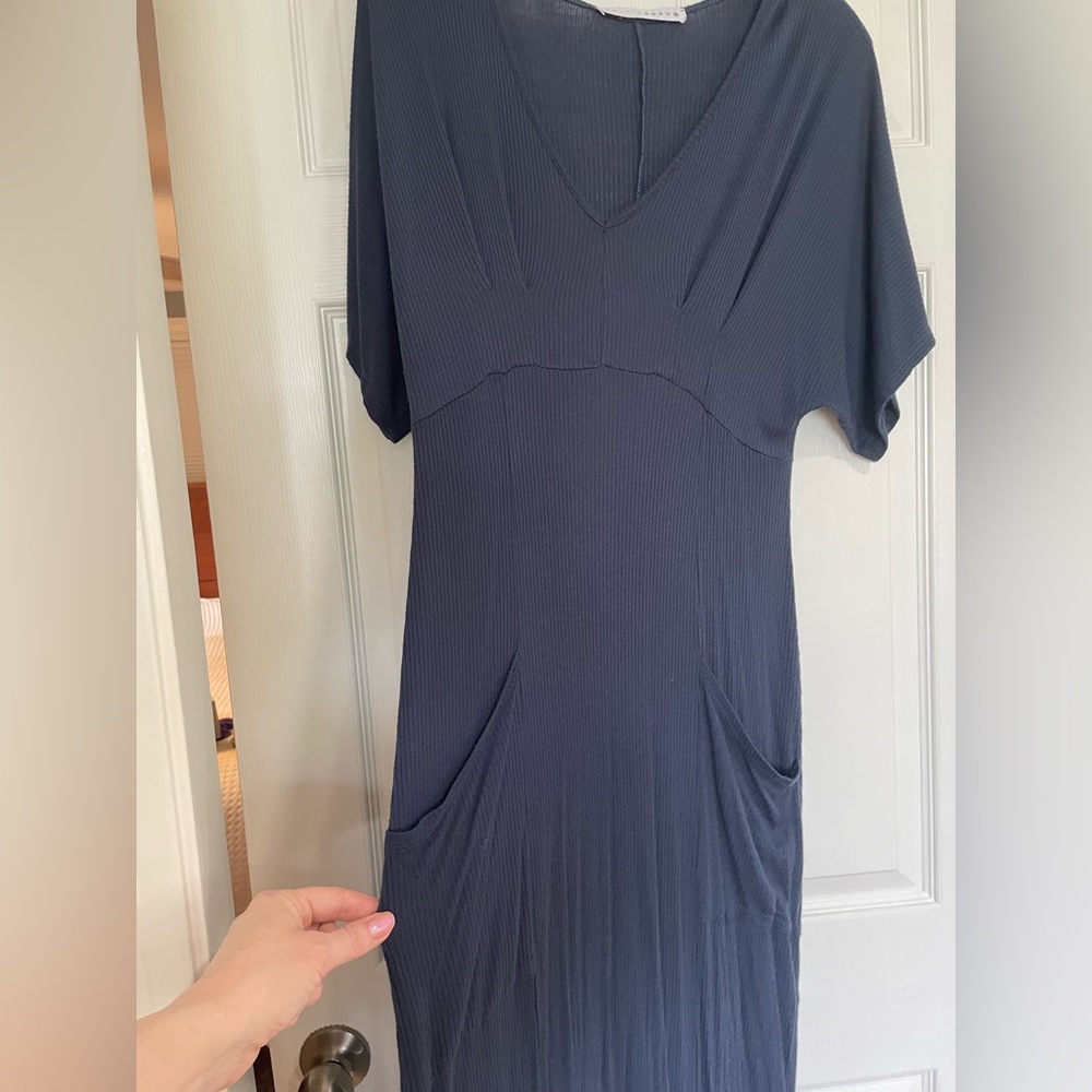 Casual Navy blue V-Neck Dress